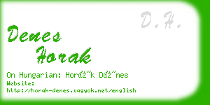 denes horak business card